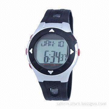 ABS case and PU band watch, digital movement with pulse meter